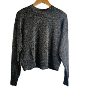Levi's Scoop Neck Long Sleeve Metallic‎ Wool Blend Sparkly Crop Sweater Size XS
